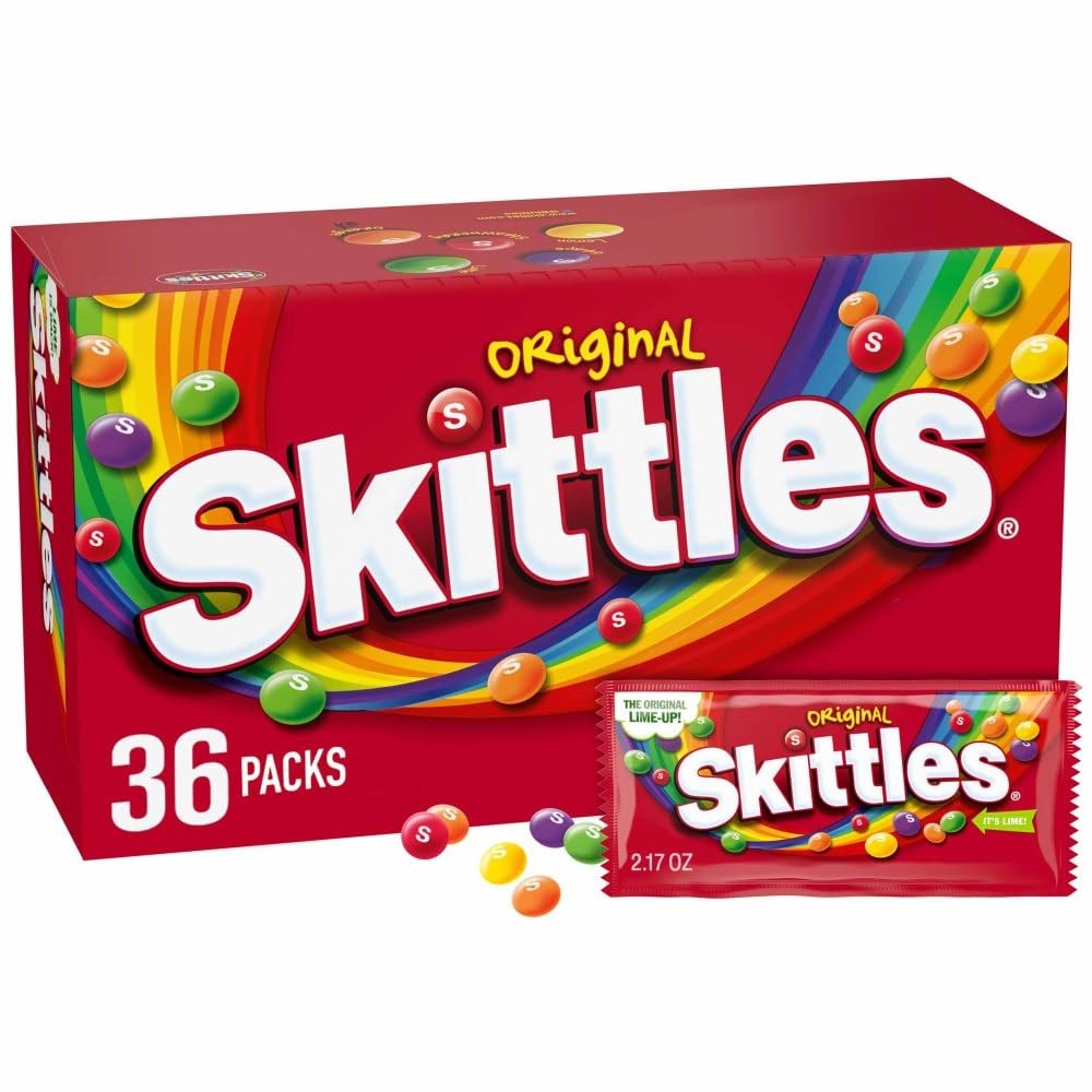 SKITTLES Original Chewy Candy, Full Size 2.17 Ounce (Pack of 36), Multi