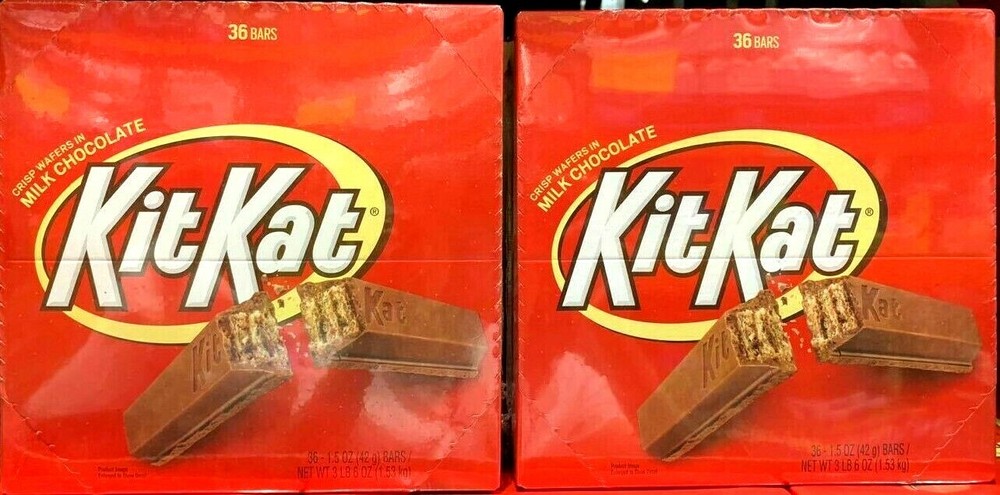 2 Packs Kit Kat Milk Chocolate Wafer Bars 36 ct 54 oz Each Pack, Total 72 ct
