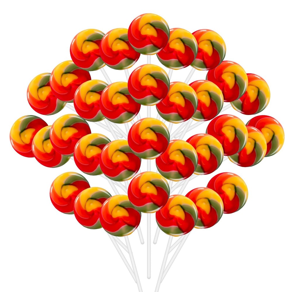 32 Pack Rainbow Candy Lollipops Without Dyes 32 Count (Pack of 1）,