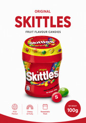 Skittles Original Fruity Chewy Candy 100g Bottle Sweets Party Snack Gummy