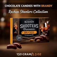 🍷Roshen Shooters Liqueur Brandy Candys BOX Chocolate 150g/5.3 OZ Party Sweets