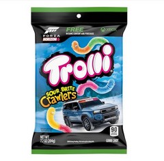 Trolli Sour Brite Crawlers Candy, Cherry-Lemon, Strawberry-Grape & Orange-Lime