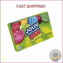 JOLLY RANCHER Sour Gummies Assorted Fruit Flavored Candy Box, 3.5 oz