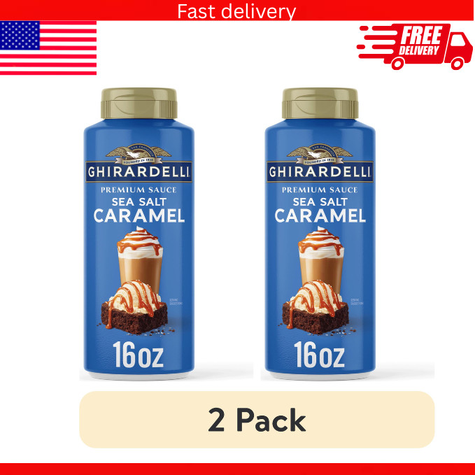 (Pack of 2)GHIRARDELLI Premium Dessert Sauce Bottle Sea Salt Caramel 16 oz Each.