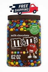 M&M’S Milk Chocolate Candy Jar, 62 oz Bulk Pack