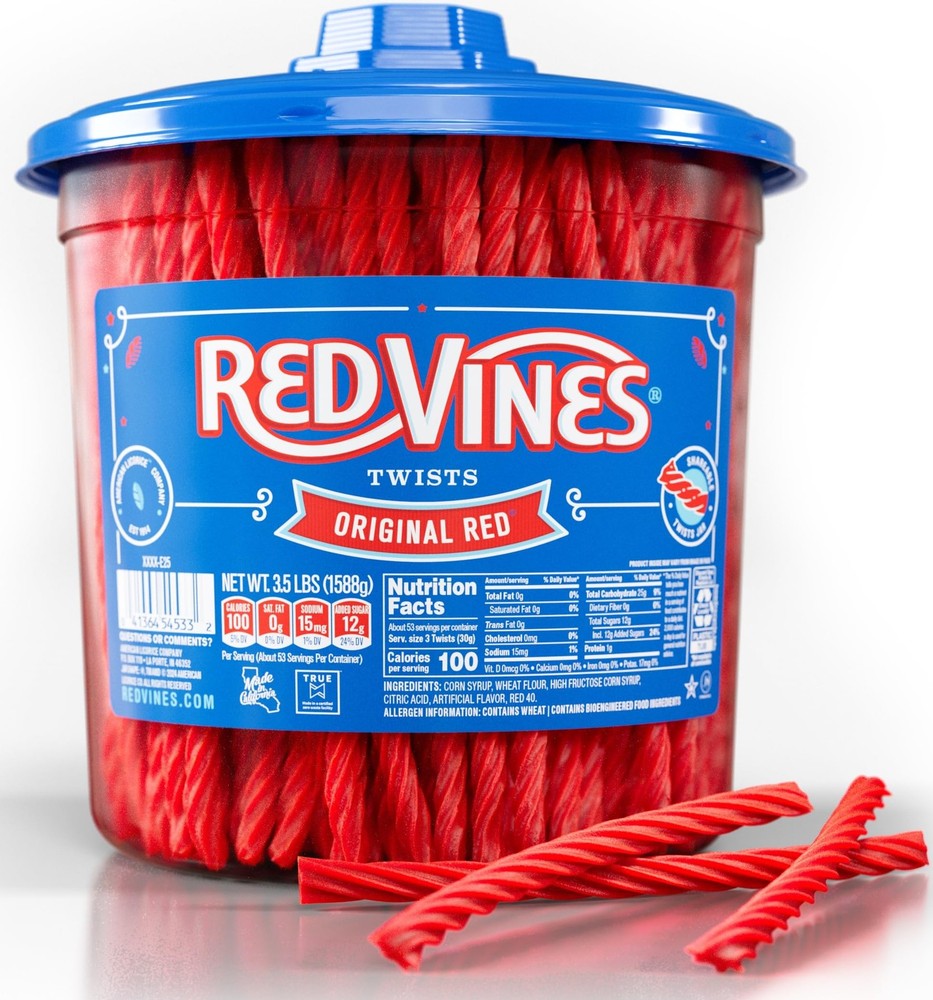 Licorice Candy Original Red Flavor Soft Chewy Candy Twists, Red Licorice 3.5 …
