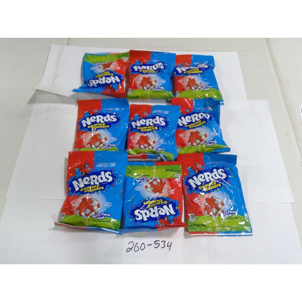 Nerds Gummy Clusters Berry Punch Rush 5oz 9 Bags Blue Red New Limited Edition