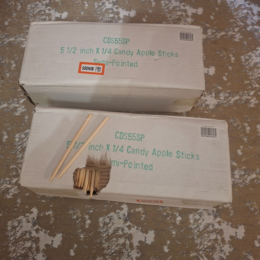 Perfect Stix CDS55SP Candy Apple Sticks Semi-Pointed 5.5″ x 1/4″ Bulk 2000 Ct