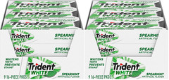White Spearmint Sugar-Free Chewing Gum, 9 Pack of 16 Pieces (144 Total Pieces)