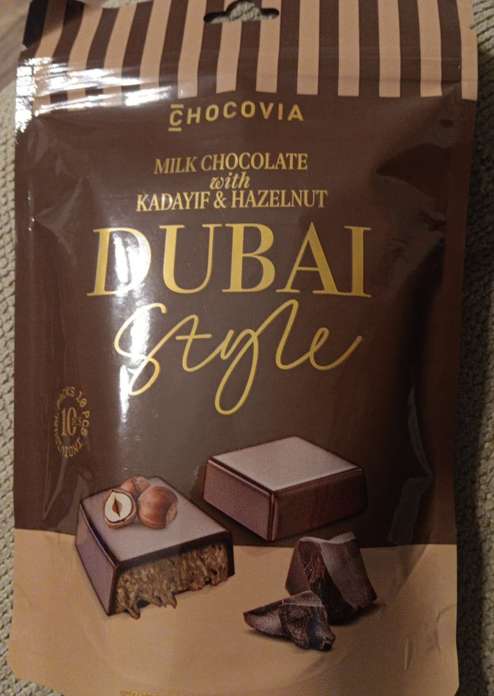 1 bag/Chocovia Dubai Milk Chocolate With Kadayif & Hazelnut/ 5.29 oz-06/08/2027