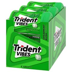 Trident Vibes Spearmint Rush Sugar Free Gum 6 Bottles of 40 Pieces 240 Total …