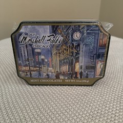 MARSHALL FIELD’S FRANGO MINT CHOCOLATES, 14oz IN CHICAGO STREET SCENE TIN