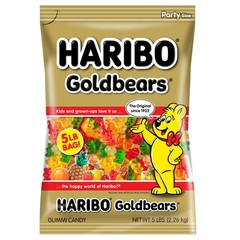 HARIBO Goldbears, Gummi Candy, 5 lb Bag, 5 Pound (Pack of 1), Original Flavor