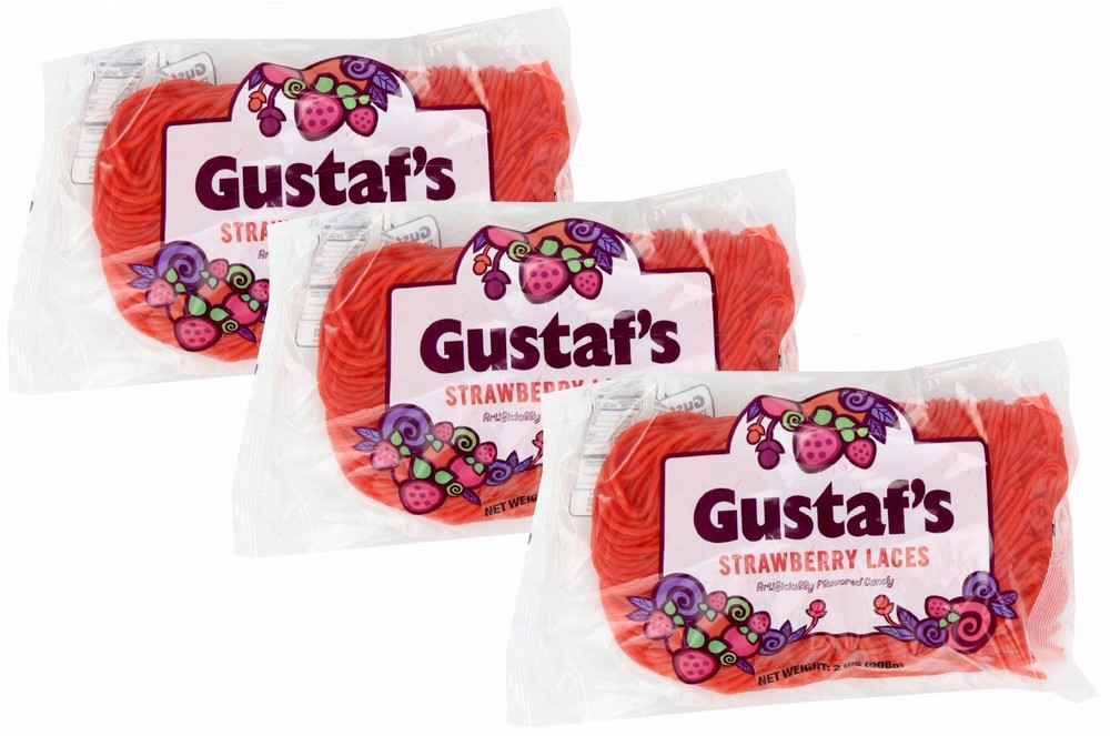 SweetGourmet Gustaf’s Licorice Strawberry Laces, 2 LB (Pack of 3) FREE SHIPPING!