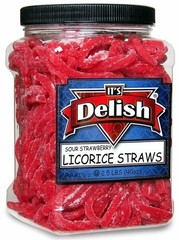 Sour Strawberry Licorice Straws by Its Delish, 2.5 LBS (40 Oz) Jumbo…