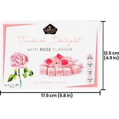Turkish Delight Rose Flavor Vegan Soft Candy 230gr 40 Pcs Traditional Dessert Gi