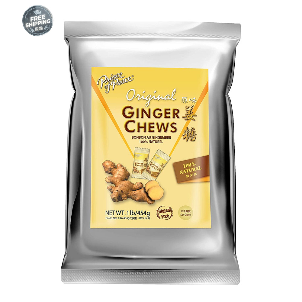 Original Ginger Chews, 1 Lb. – Candied Ginger – Candy Pack – Ginger Chews Candy