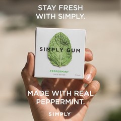 Peppermint, Plastic-Free Natural Chewing Gum, 6 Pack (90 Pieces) | Vegan, Kos…