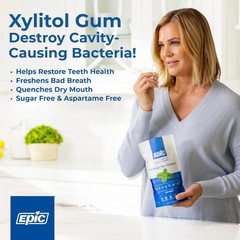 Epic 100% Xylitol Peppermint Chewing Gum – Sugar Free, Aspartame Free Dental Gum