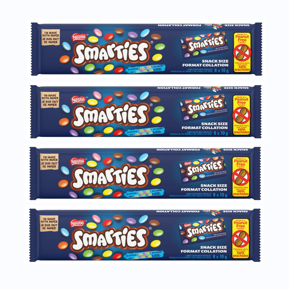 Smarties Milk Chocolate In Candy Shell Snack Size 8 x 10g (4 packs)
