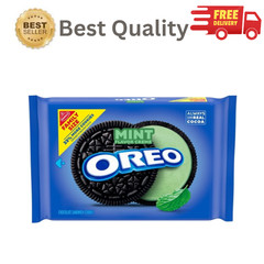 OREO Mint Creme Chocolate Sandwich Cookies Family Size 18.71 oz Kosher Snack