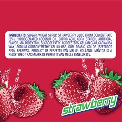 Mentos Chewy Mint Candy Roll, Strawberry, Non Melting, Party,15 Count