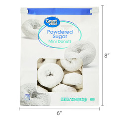 Powdered Sugar Mini Donuts, 10 oz, (pack of 4)……….