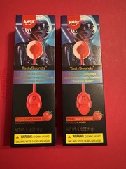 Amos TASTY SOUNDS Audio Lollipop Strawberry Hip Hop Music Mouth New Lot of 2