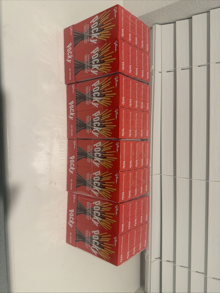 4 Boxes Of Pocky Chocolate Cream Covered Biscuits Sticks 10 Pkgs Each