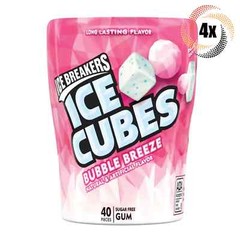 4x Bottles Ice Breakers Bubble Breeze Flavor Ice Cubes – 40 Pieces Per Bottle