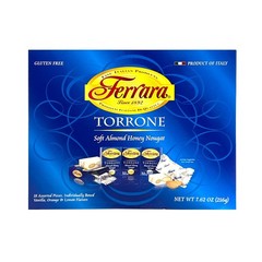 Torrone Nougat Candy, 18 Assorted Pieces (Ferrara) NET 7.62 Ounce (Pack of 1)