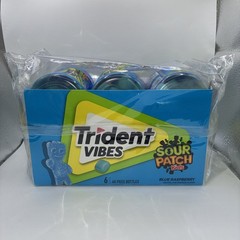 💥 Trident – Vibes Sour Patch Kids Blue Raspberry Chewing Gum – 6 bottles 240pcs