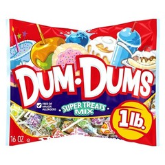Dum-Dums Super Treats Mix 16 Oz/1 lb -16 Cool Flavors! Food & Drinks 68 Pops/Bag