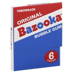 3x Throwback Original Bazooka Mini Wallet Bubblegum 6 Pieces Pack American Gum