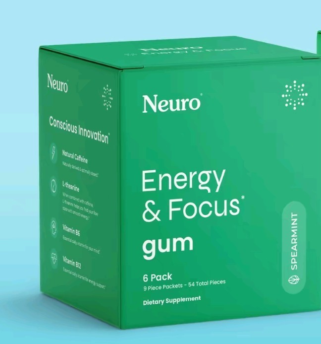 Neuro Gum Energy & Focus Extra Strength Spearmint 54 Pieces In Total