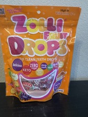 Zolli Fruit Drops Clean Teeth Candy Sugar-Free with Xylitol, Dye-Free Keto NEW!