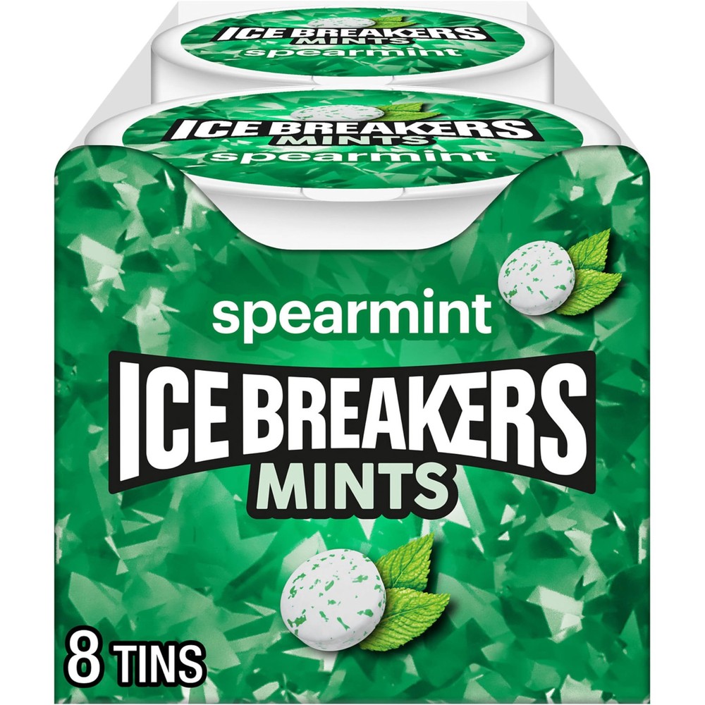 ICE BREAKERS Spearmint Sugar Free Mints Tins, 1.5 oz 8 Count