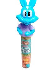 1 Blue Easter Bobbin Bunnies with Candy Jelly Beans Dispenser 0.98oz See Below