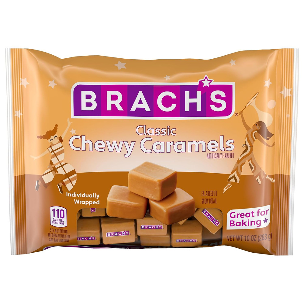 Brach’s Milk Maid Caramels, Individually Wrapped Candy, 10oz Bag