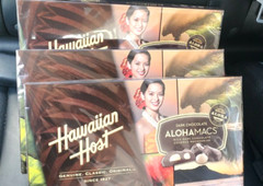 6 PACK HAWAIIAN HOST ALOHAMACS DARK CHOCOLATE COVERED MACADAMIA NUTS