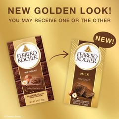 2 Pack Ferrero Rocher Chocolate Bar Milk Chocolate Hazelnut 3.1oz Each