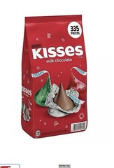 Hersheys Kisses Milk Chocolate 53.76 Ounce Bag Christmas Colors, 330 Pieces!