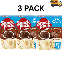 Snack Pack Zero Sugar Chocolate Vanilla Pudding Cups 12 Ct Pack of 3