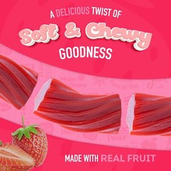 24 Ounce Vegan Strawberry Licorice Soft Chewy Candy Resealable Bag