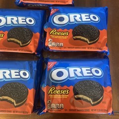 Lot Of 5 OREO REESE’S Peanut Buttery Creme Chocolate Sandwich Cookies,12.35 Oz