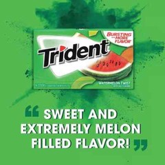 3x Packs Trident Watermelon Twist Sugar Free Chewing Gum – 14 Sticks Per Pack