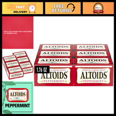 Classic Peppermint Breath Mints, 1.76 oz – Pack of 12, Freshen Breath Anytime