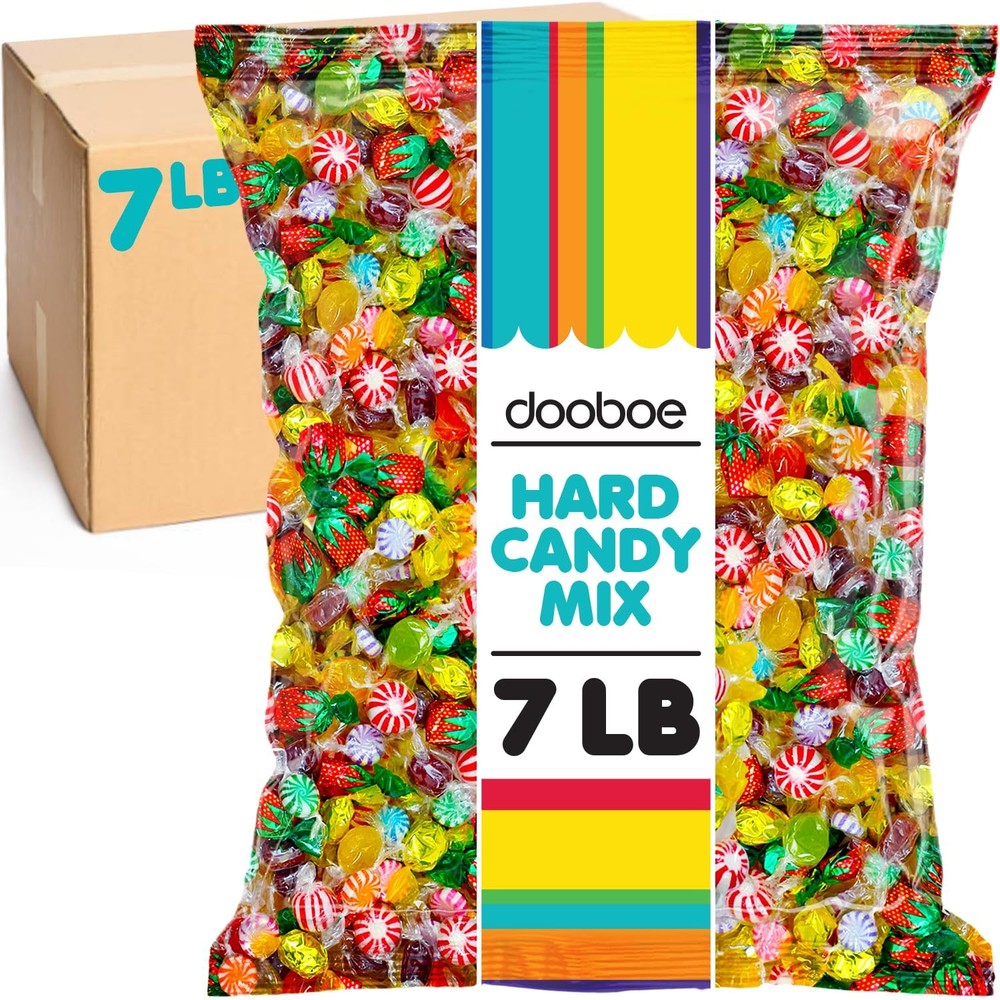 Dooboe Hard Candy Mix 7 Pounds Approx. 520 Pieces Big Bulk Hard Candies In…