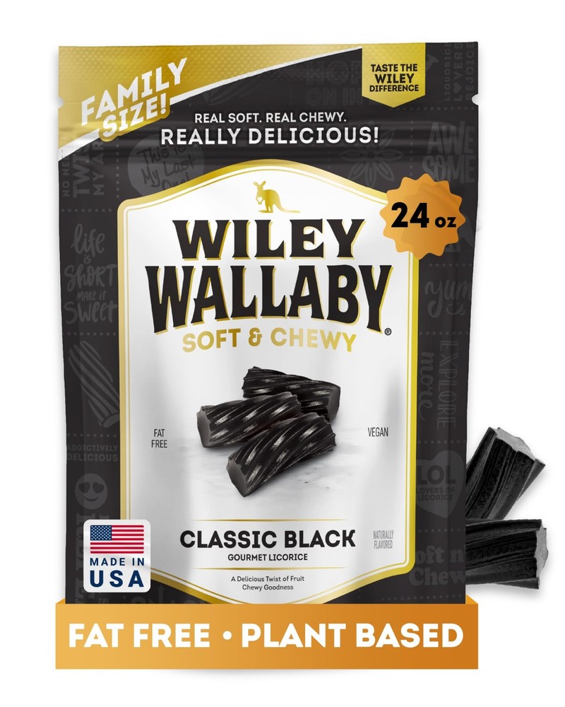 Licorice 24 Ounce Classic Gourmet Soft & Chewy Australian Black Licorice Candy T