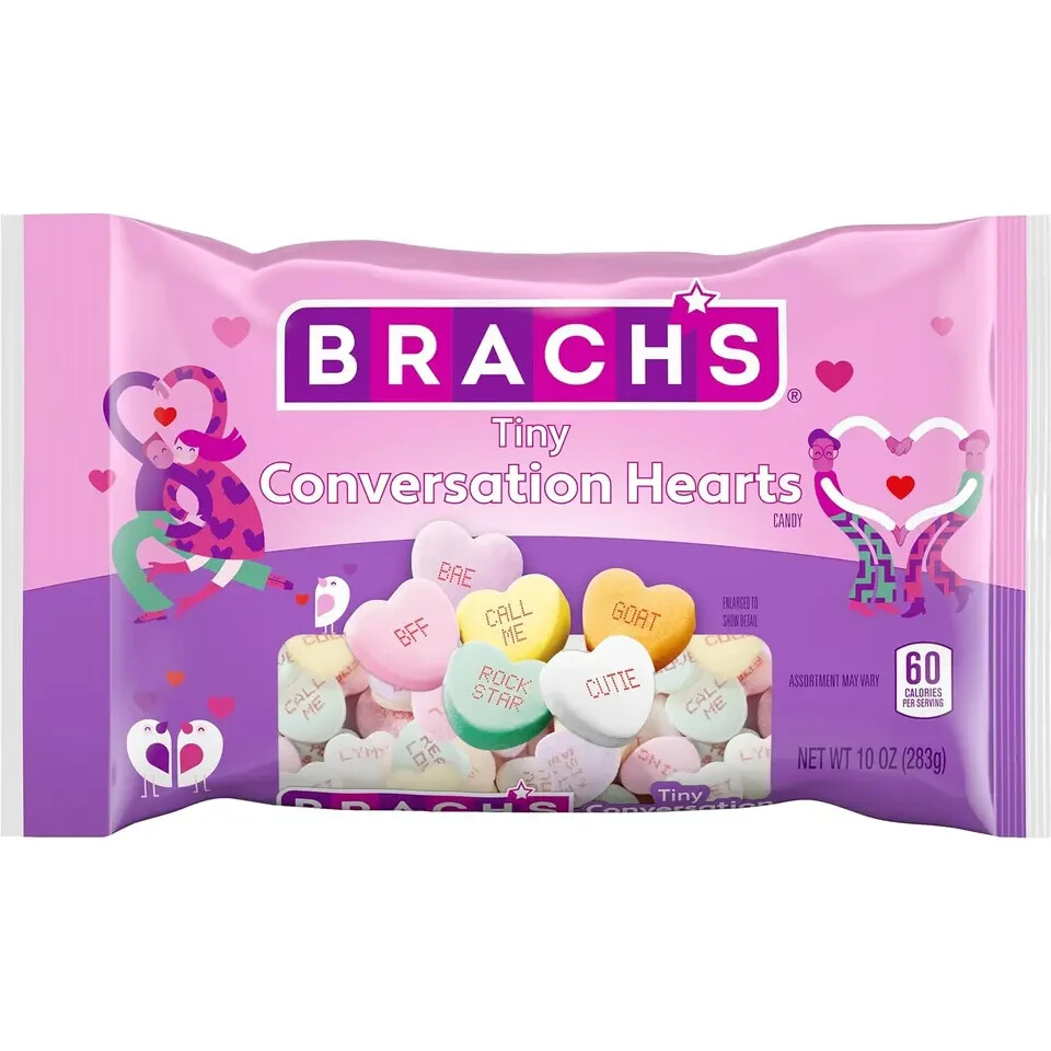 Brach’s Tiny Conversation Hearts Love Brachs Candy – 10 oz Bag – Best By 06/2026